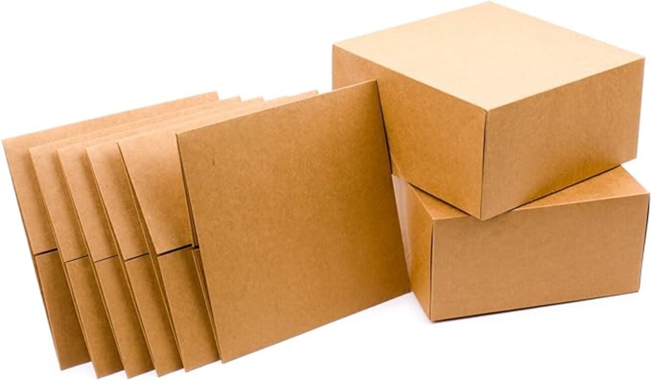 8" Gift Boxes for Christmas, Holidays, Birthdays, Weddings, Crafts, Fathers Day, Care Packages and More, 5 Box Set